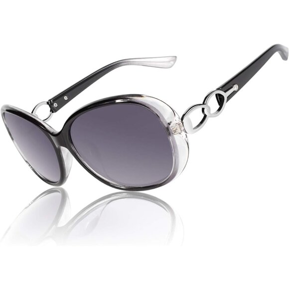 🆕Women Grey Trendy Oversized Sunglasses Ladies UV400 Polarized Big Frame Shades - Picture 1 of 6